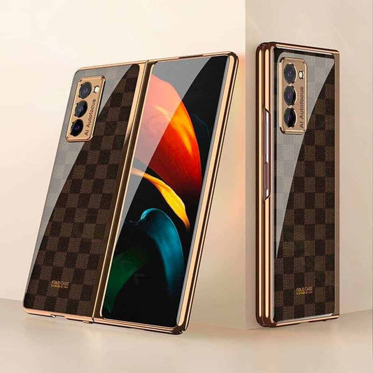 BROWN Checks Luxury Case Samsung - Z Fold 2