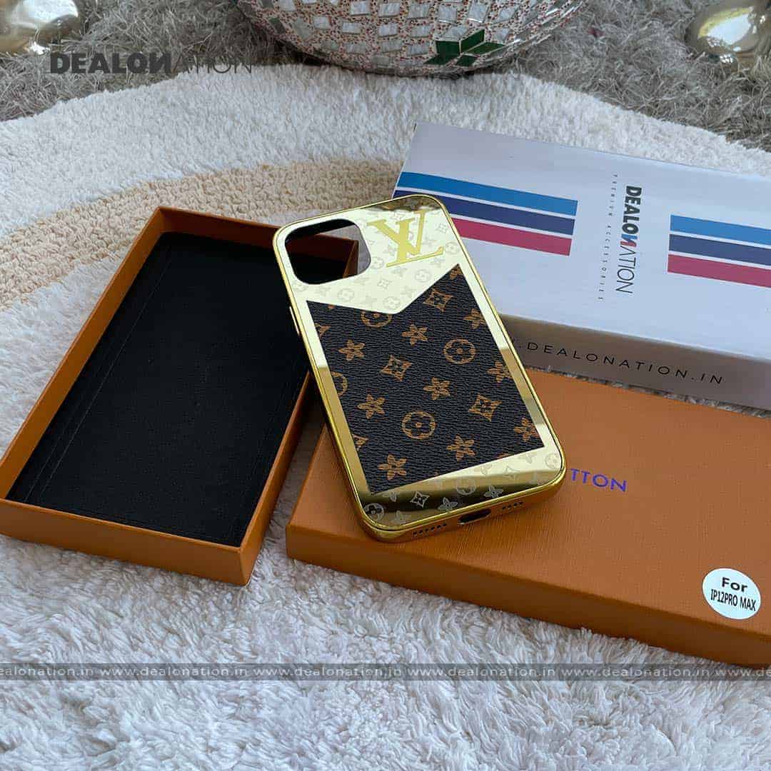 Premium Luxury Gold Plating with Leather Anti Skid Case