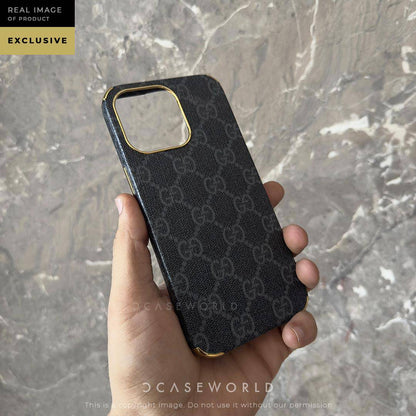 GC Luxury Leather Case with Gold Bumper