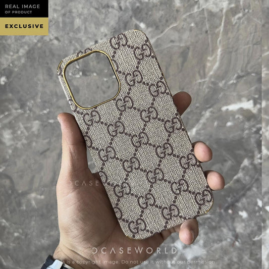 GC Luxury Leather Case with Gold Bumper