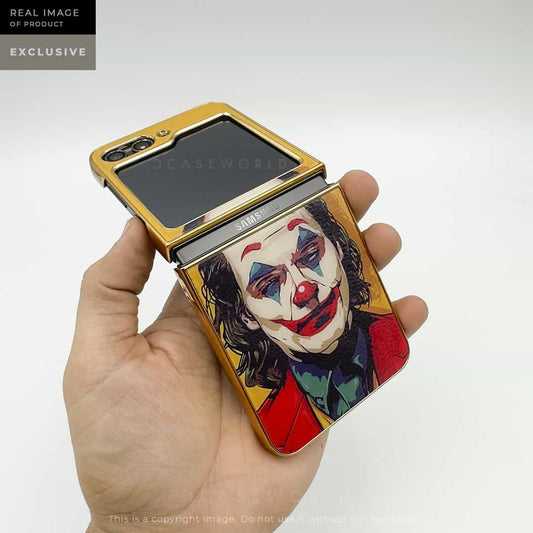 Joker Glass Back with Golden Chrome Case – Z Flip 5