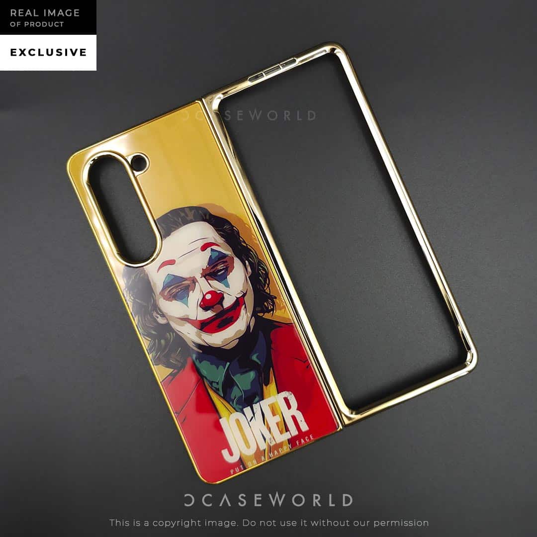 Joker Glass Back with Golden Chrome Case