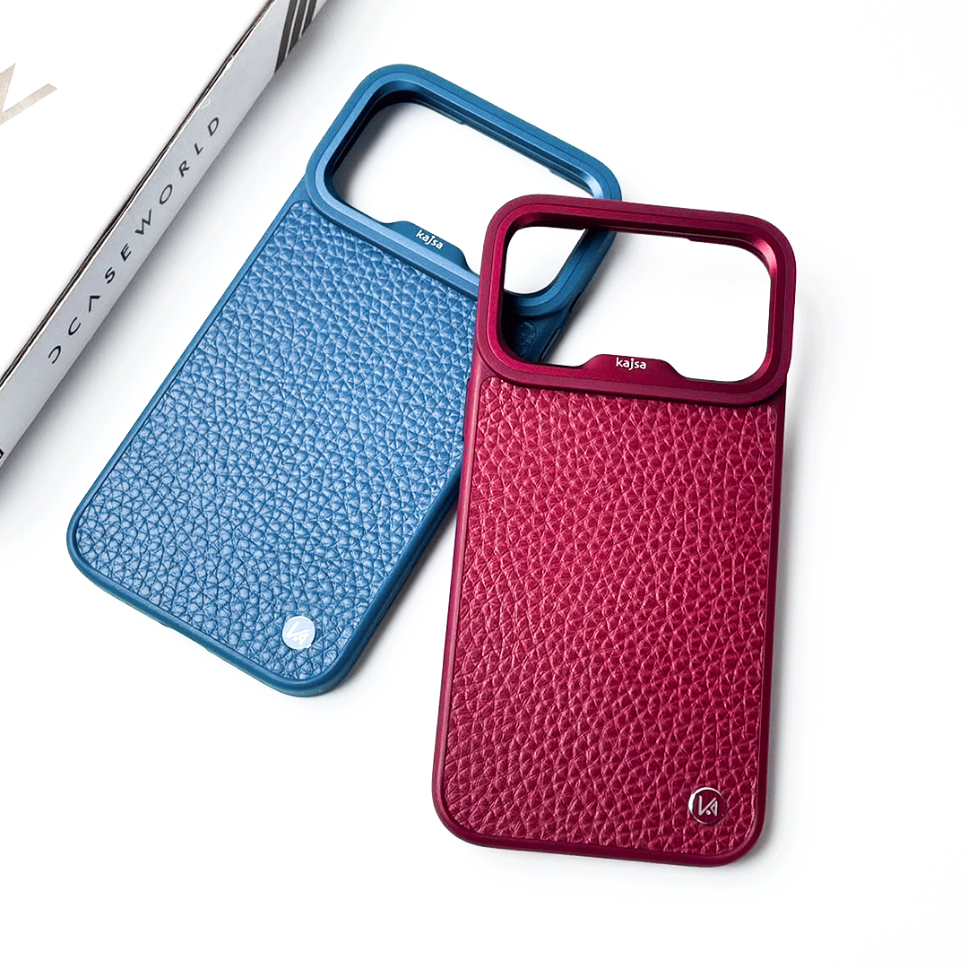 Kajsa Genuine Leather Togo Litchi Pattern back (with magsafe & o-ring)