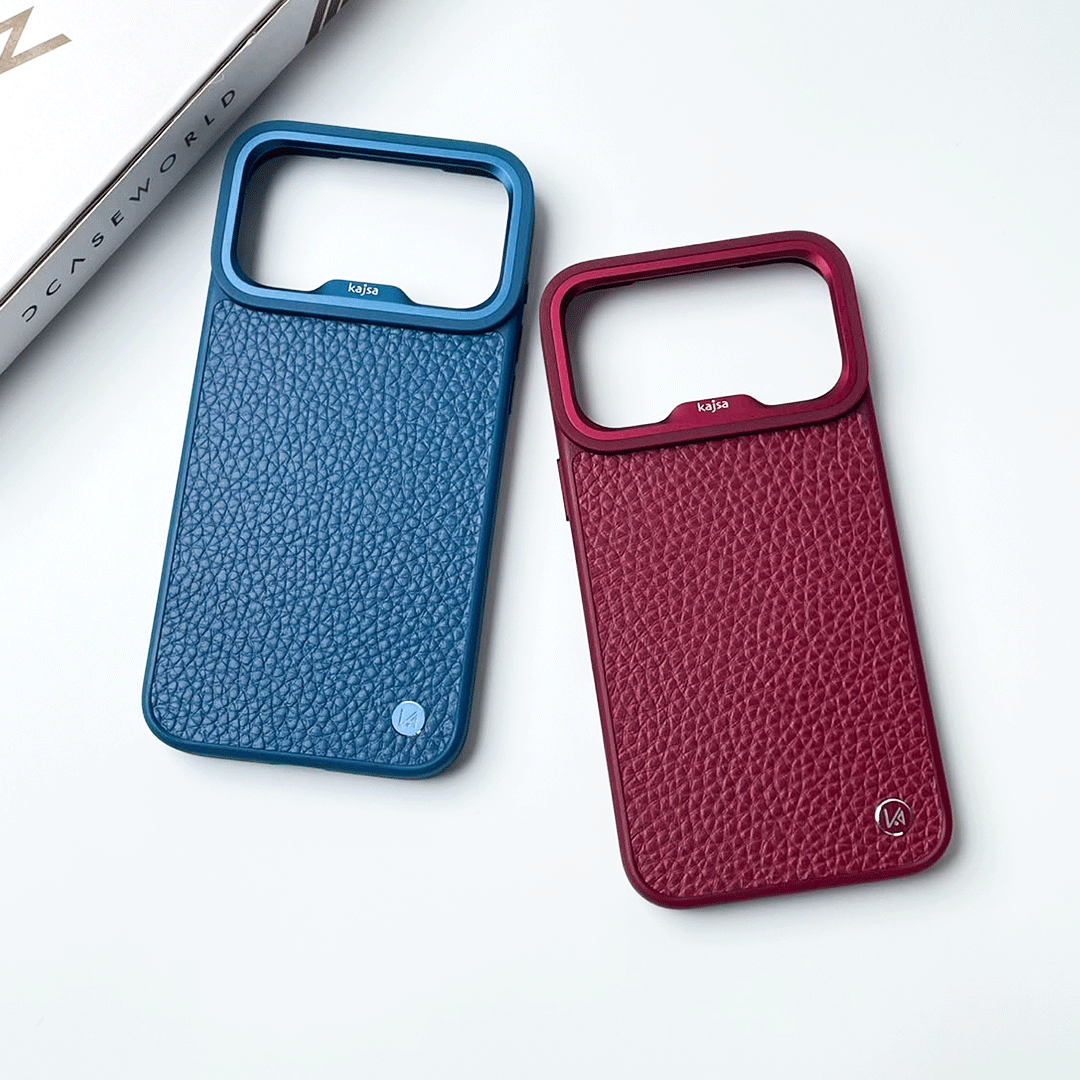 Kajsa Genuine Leather Togo Litchi Pattern back (with magsafe & o-ring)
