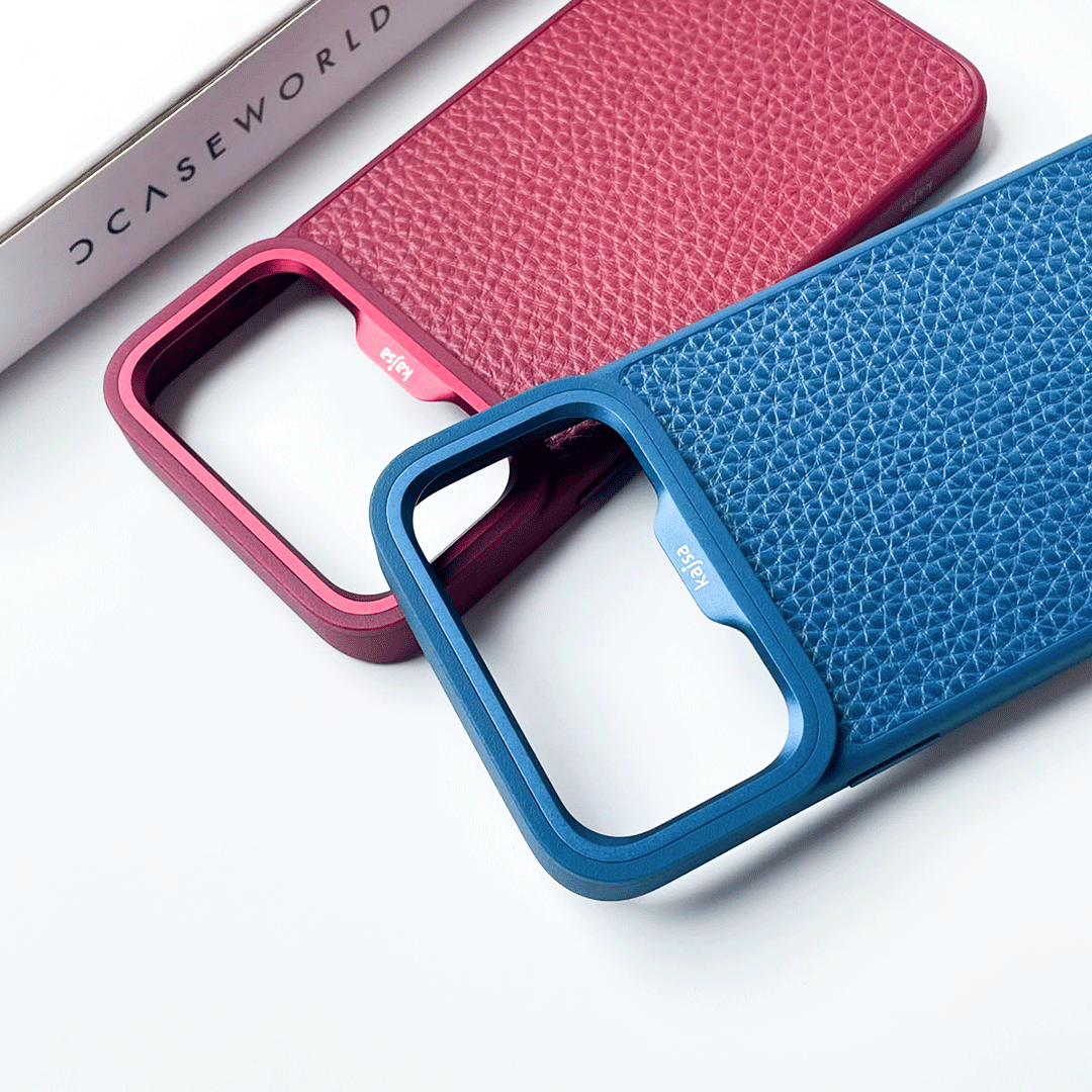 Kajsa Genuine Leather Togo Litchi Pattern back (with magsafe & o-ring)