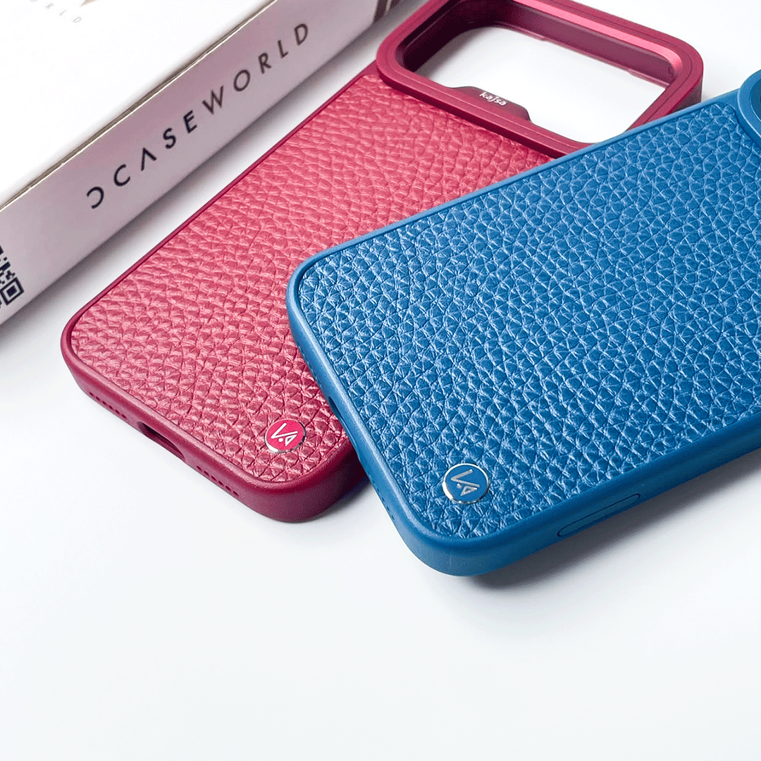 Kajsa Genuine Leather Togo Litchi Pattern back (with magsafe & o-ring)