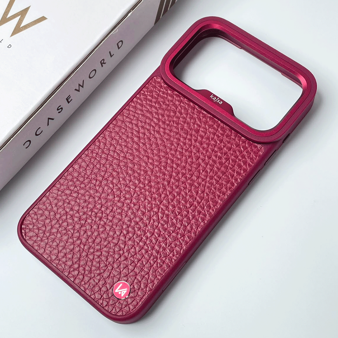 Kajsa Genuine Leather Togo Litchi Pattern back (with magsafe & o-ring)