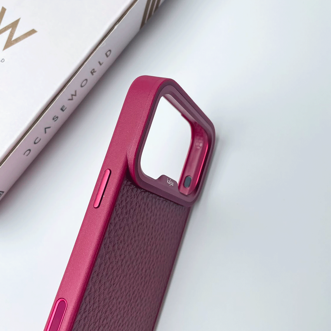 Kajsa Genuine Leather Togo Litchi Pattern back (with magsafe & o-ring)