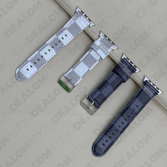 Premium Checks Leather Watch Band 42-44 MM