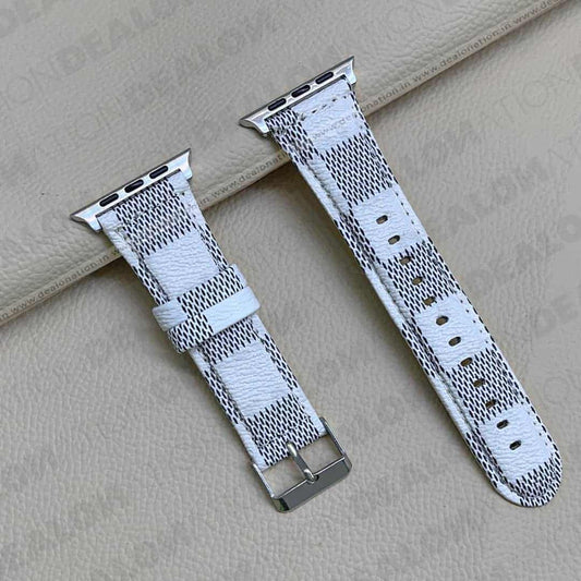 Premium Checks Leather Watch Band 42-44 MM