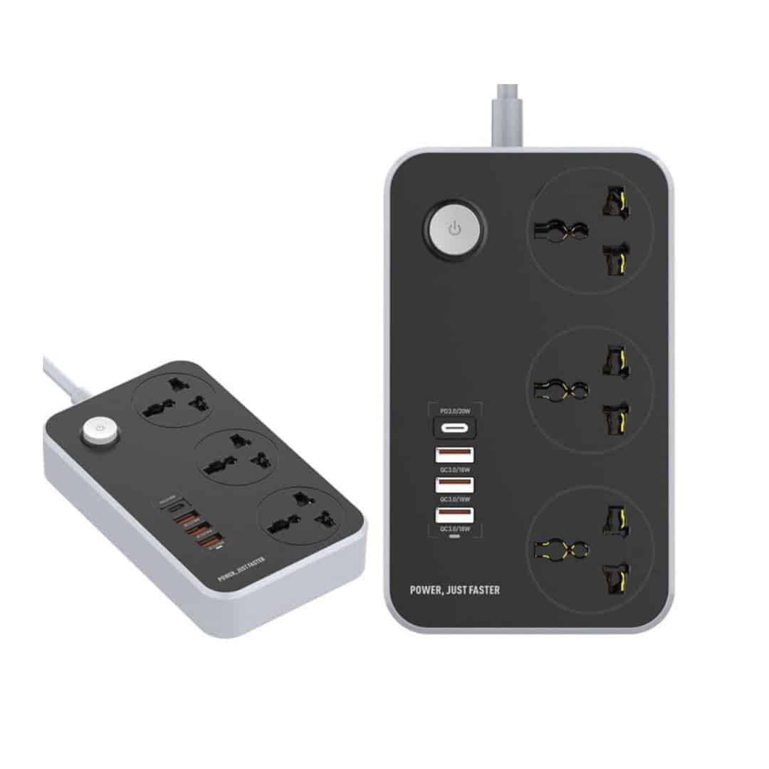 LDNIO 3 Sockets + 3 Port QC 3.0 + 1 20W USB C PD