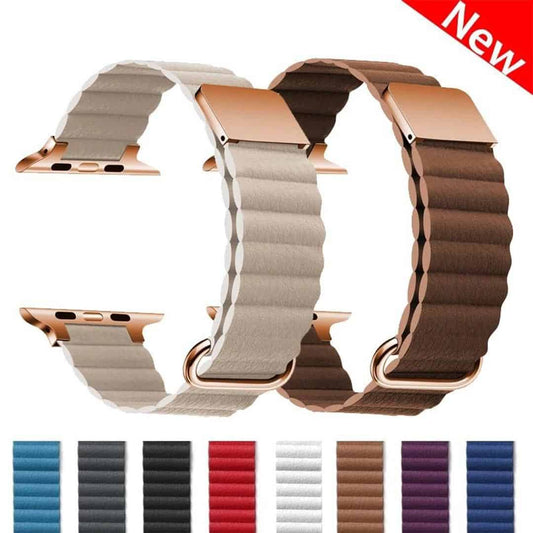 Leather Magnetic Bracelet for Apple Watch Ultra/8/7/6/5/4/3