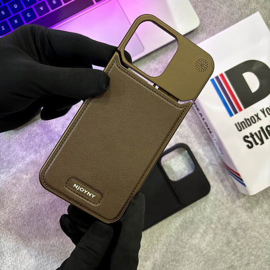 Magsafe Vegan Leather Case With Titanium Frame