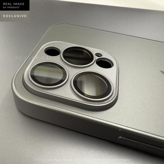 Glass Matte Titanium Grey Case with Camera Lens