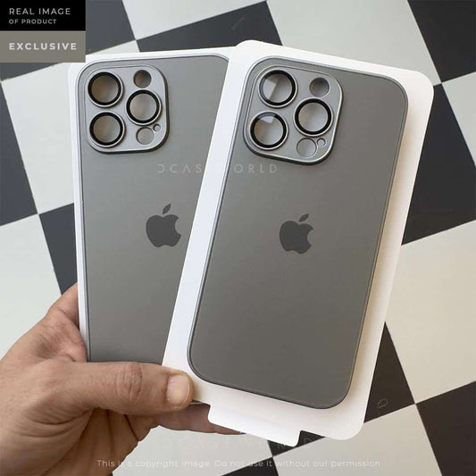 Glass Matte Titanium Grey Case with Camera Lens