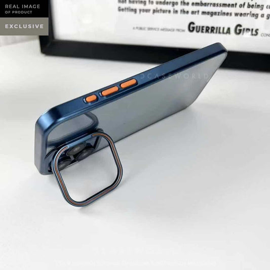 Metal Stand Clear Case with Camera Rings