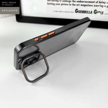 Metal Stand Clear Case with Camera Rings