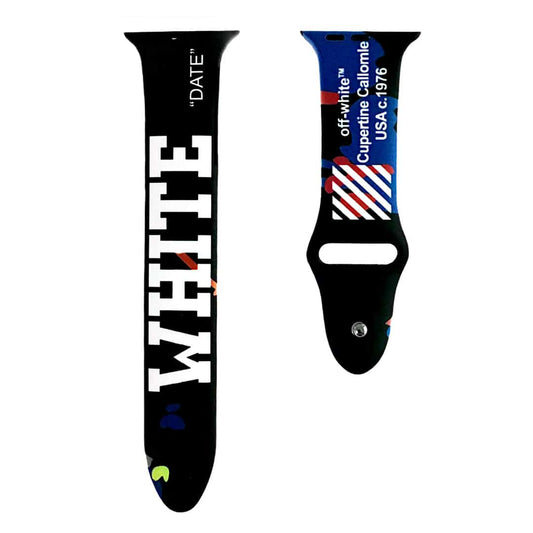 OFF-WHITE Pattern Silicone Band for Apple watch 42-44 MM