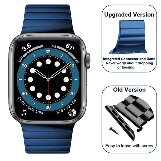 Electric Blue Stainless Steel Bracelet Apple Watch Band (42-44MM)