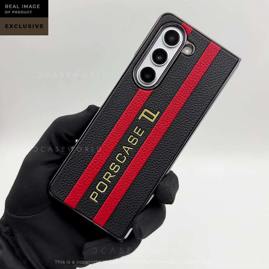 PRS Premium Leather Red & Black Stripes Case