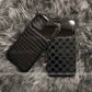Anti Fall Sleek Patent Leather &amp; Glass Case