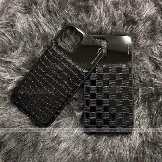 Anti Fall Sleek Patent Leather &amp; Glass Case