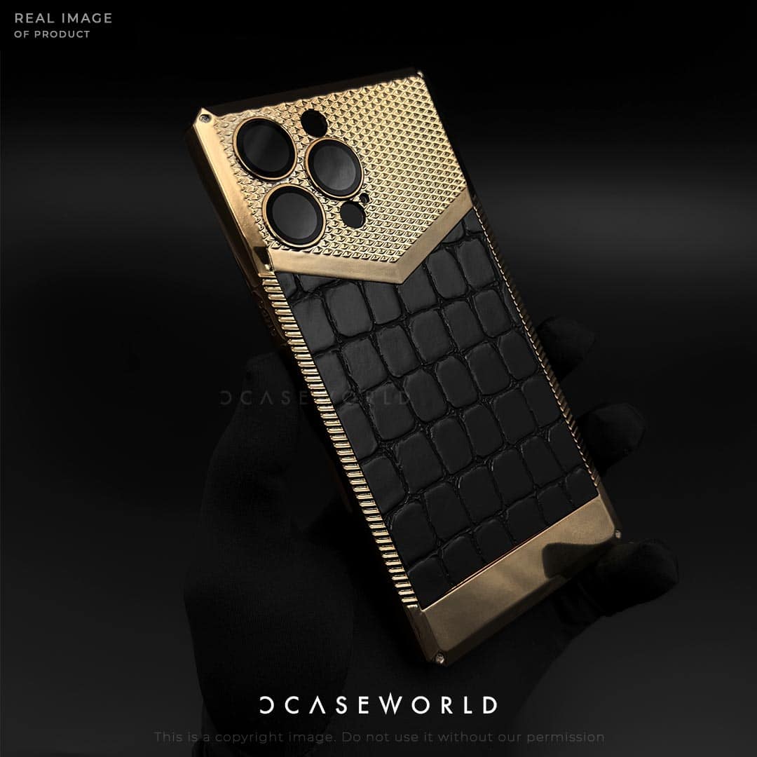 Premium Concept Croco Leather Pattern with Lens Glass Case
