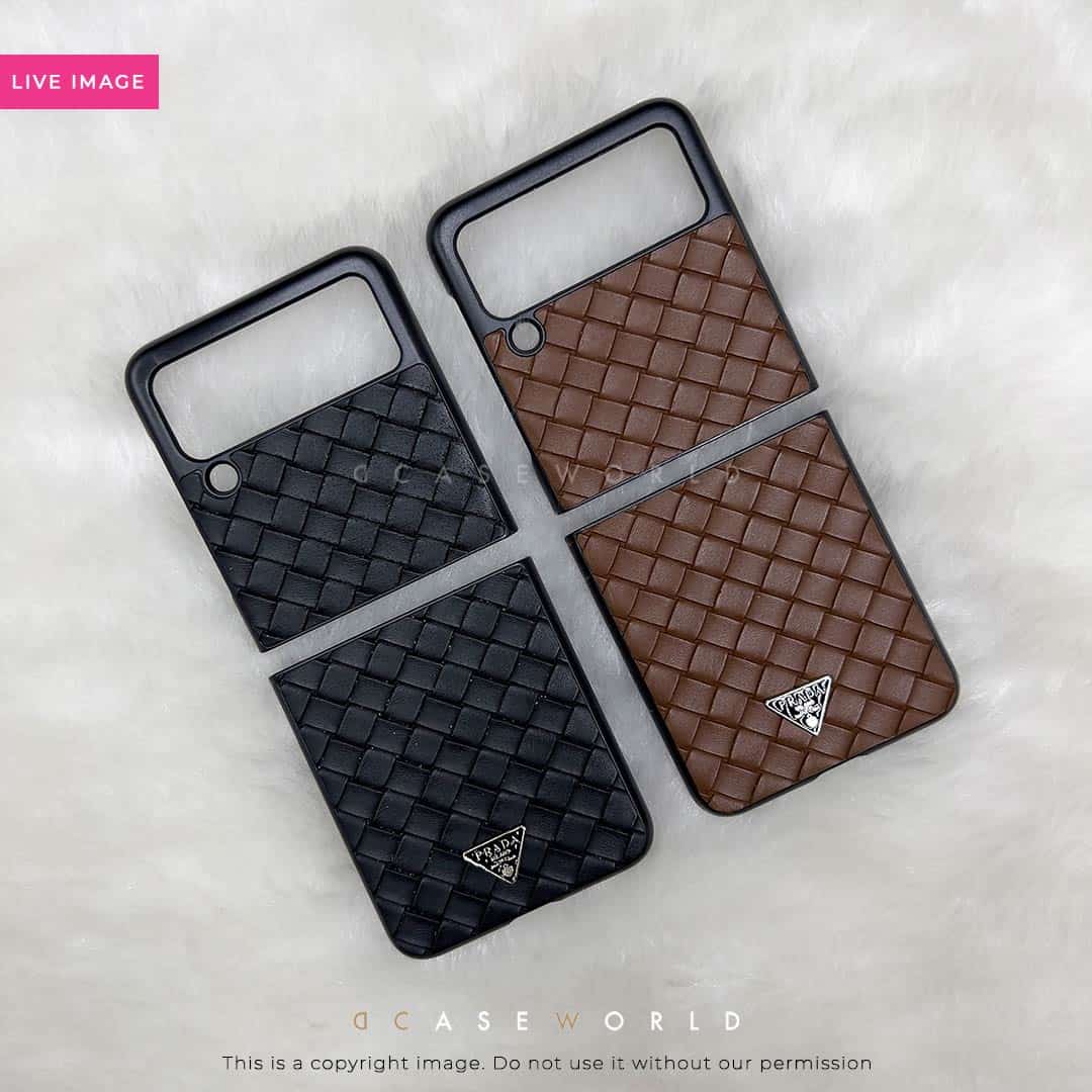 PD Woven Leather Pattern Premium Case Galaxy Flip 3