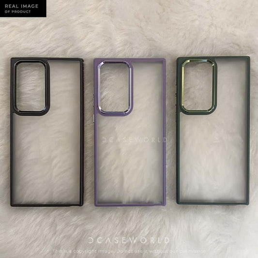 Premium Frosted Back With Metal Chrome Camera Ring