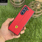 RED FR Vertical Strips Leather Case - Z Fold 5
