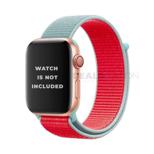 Red-Grey Dual Color Nylon Apple Watch Band (42-44MM)