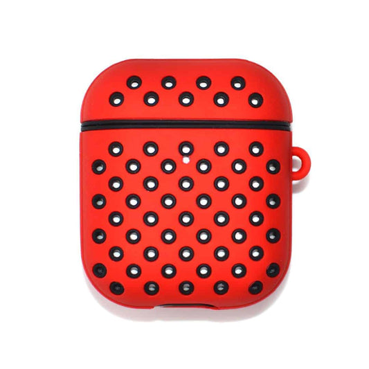 Sporty Dotted Silicone AirPods Case - FRRI Red