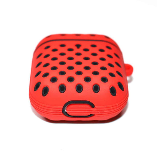Sporty Dotted Silicone AirPods Case - FRRI Red