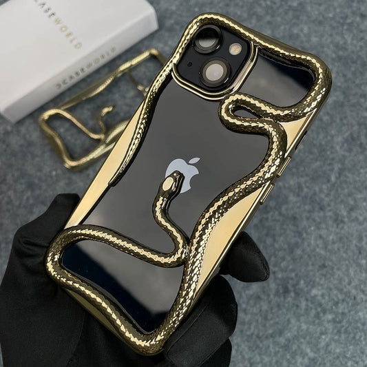 Luxury Golden Snake Hollow TPU Case
