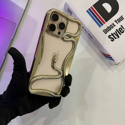 Luxury Golden Snake Hollow TPU Case