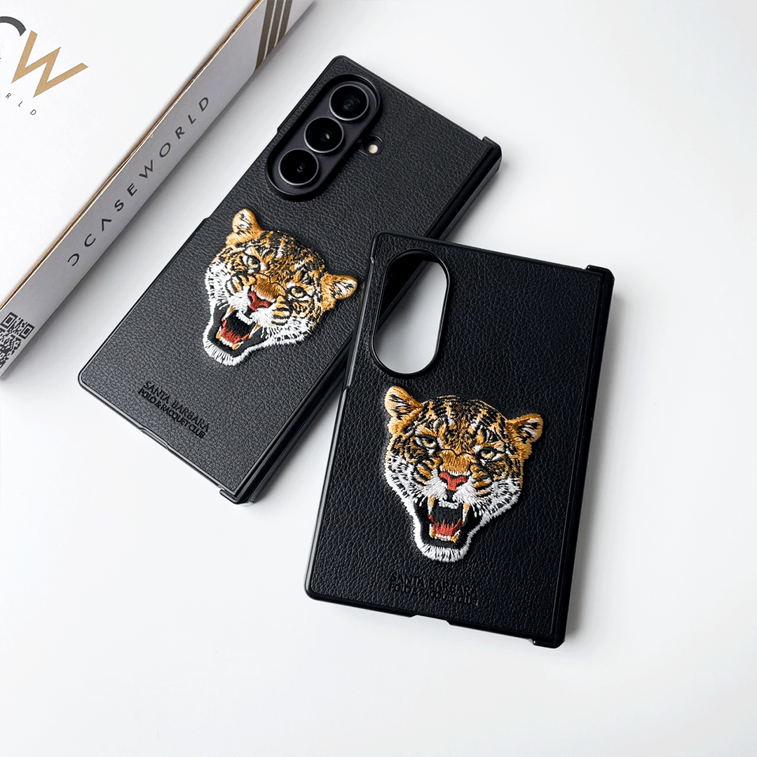 Santa Barbara – Roaring Tiger Embroidered Leather Case