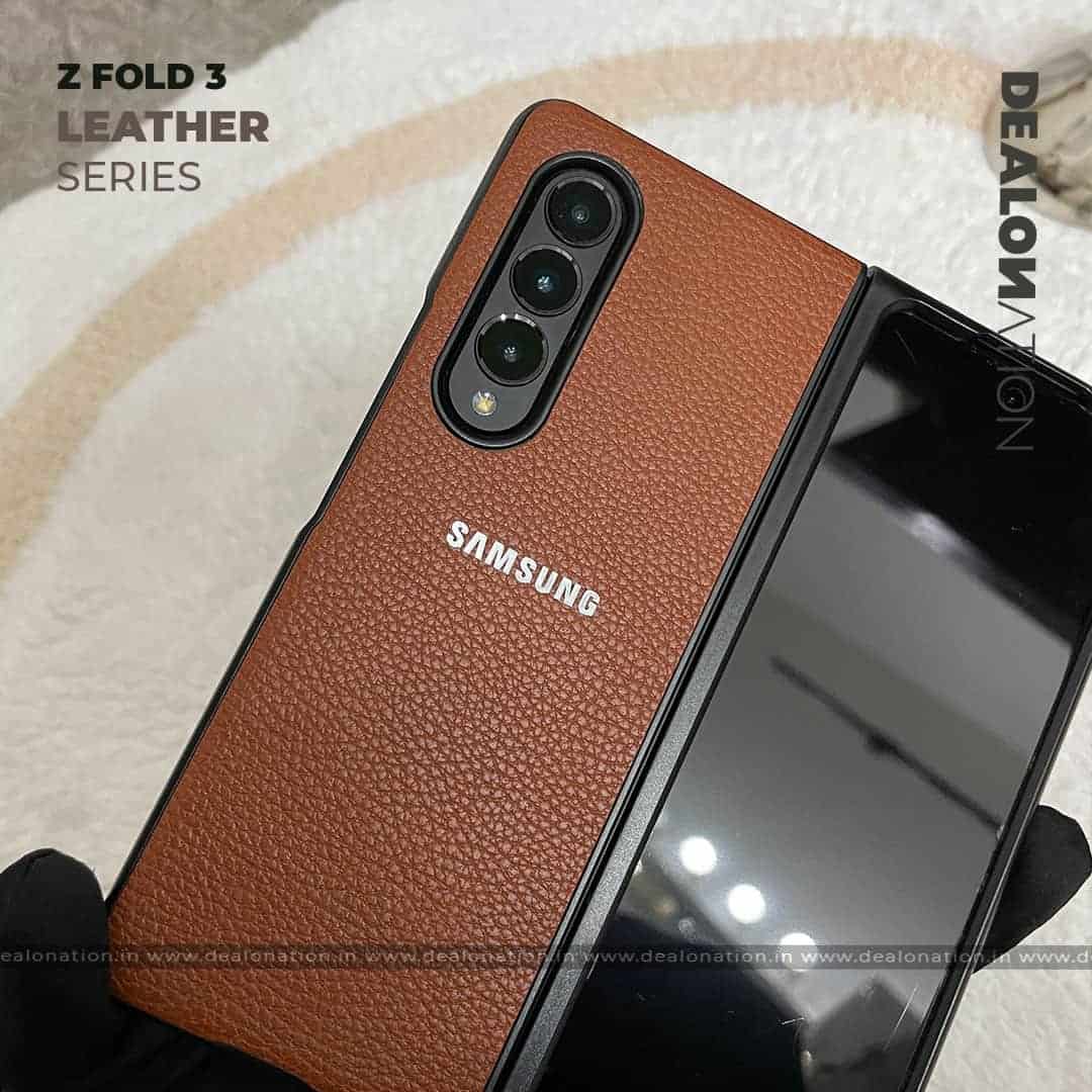 Leather Series Samsung Z Fold 3 - Tan