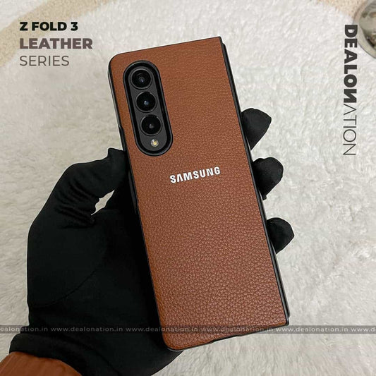 Leather Series Samsung Z Fold 3 - Tan