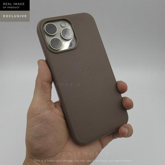 Taupe Brown Leather Case with Action Button