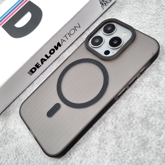 Corrugated Pattern Smokey Magnetic Wireless Charge Matte Case