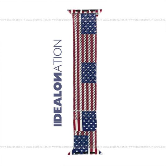 US Flag Pattern Milanese Loop 42-44 MM