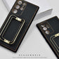Back Holder Electroplating Leather Case with Camera Protection