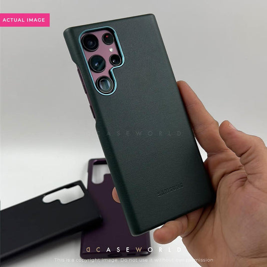 Premium Leather Logo Case for S22 Ultra