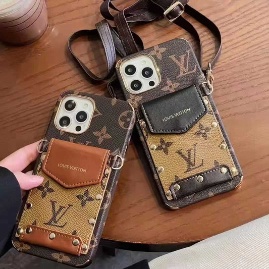 Luxury Designer Case with Pockets and Strap