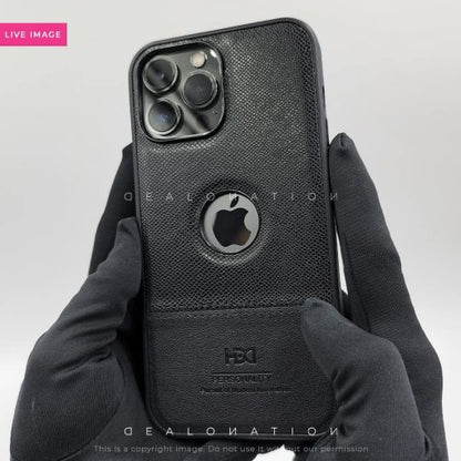 HBD Logo Cut Leather Case with Microfibre Lining