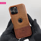 HBD Logo Cut Leather Case with Microfibre Lining