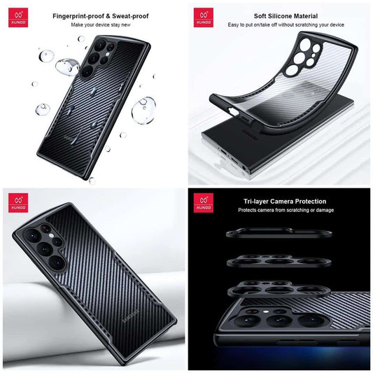 XUNDO CARBON FIBRE FINGERPRINT PROOF CASE – S23 Ultra