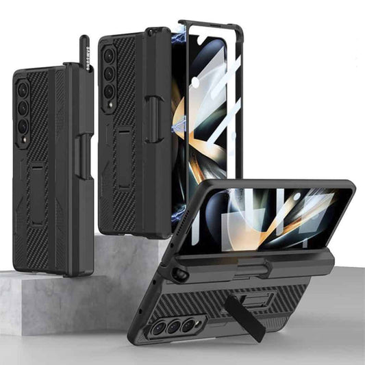 Ultra Rugged Z Fold 4 Case with Pen Slot and Front Magnetic Glass