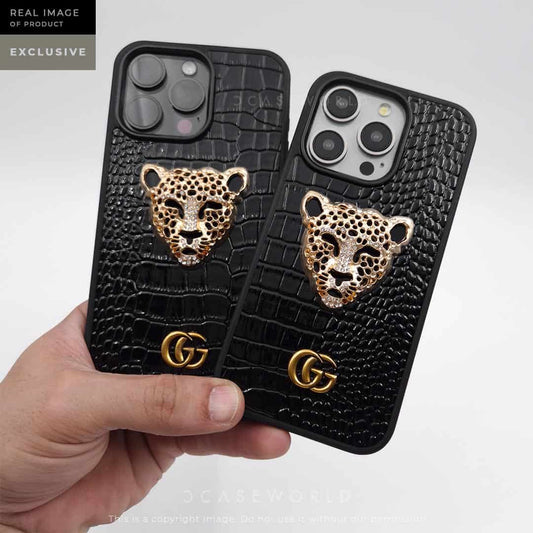 Luxury 3D Golden Tiger Croco Leather Premium Case