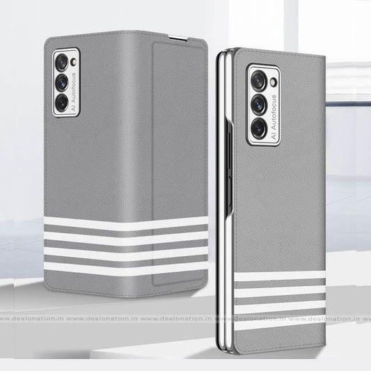 Stripes Z Fold 2 Flip Leather Luxury Case